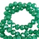 Top Glas Facett Glasschliffperlen 4x3mm rondellen Lake green-pearl shine coating
